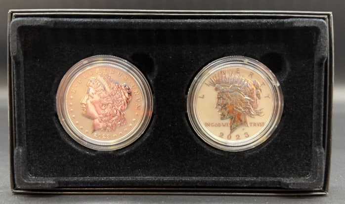 2023 SILVER MORGAN & PEACE DOLLAR TWO COIN: ~