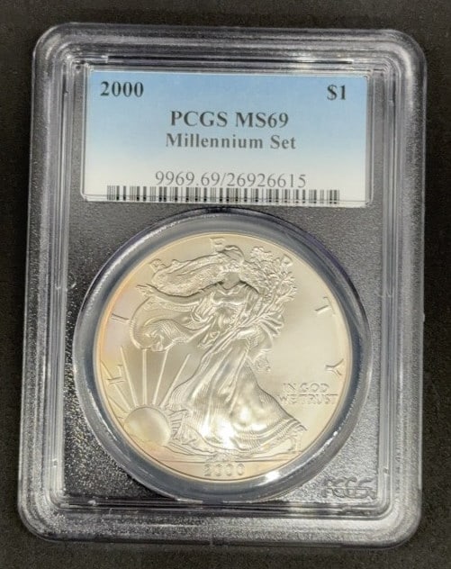 2000 SILVER EAGLE MILLENNIUM SET MS 69: ~