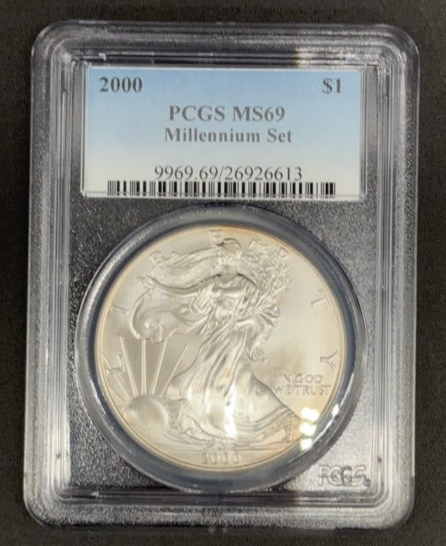 2000 SILVER EAGLE MILLENNIUM SET MS 69: ~