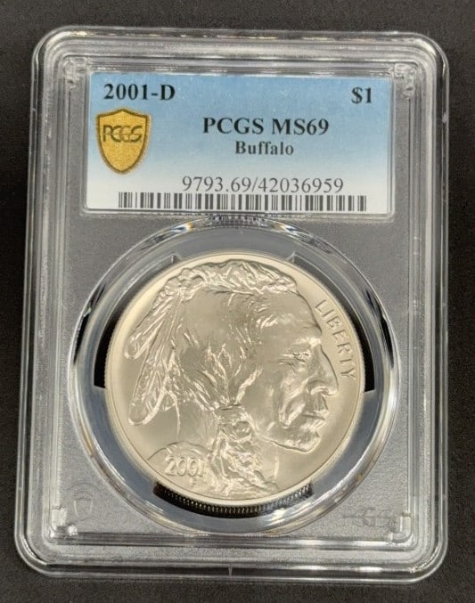 2001 D BUFFALO ONE DOLLAR COIN MS 69: ~