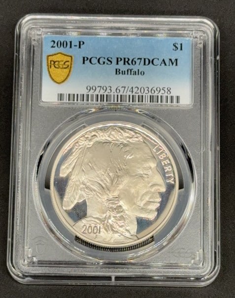 2001 P BUFFALO 1 DOLLAR COIN PR 67 DCAM: ~