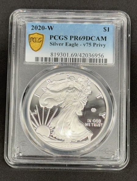 2020 W SILVER EAGLE V75 PRIVY PR 69 DCAM: ~