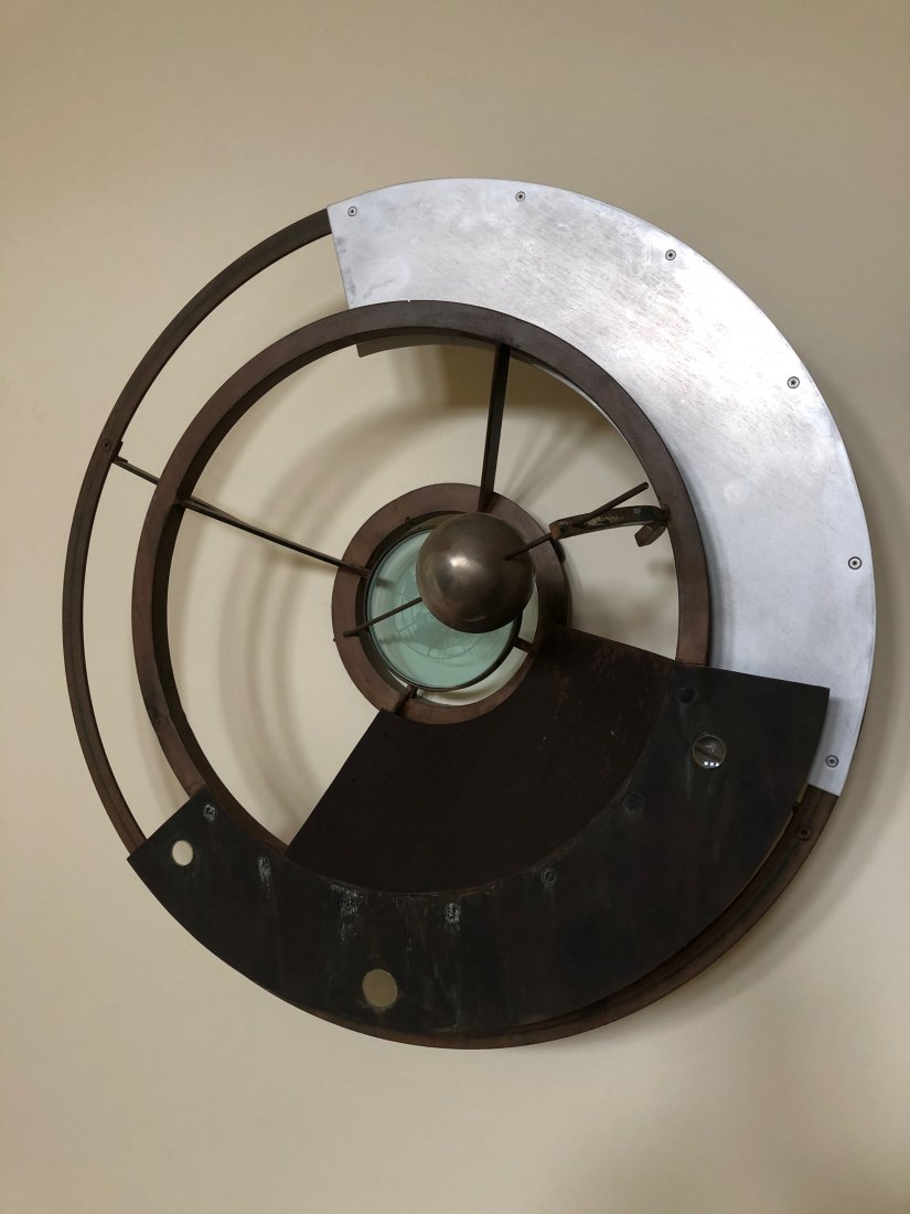 Michael Davis Sculpture: Michael Davis (1948), USA "Collision" Sculpture: steel, glass, mixed media. 32 in. Shipping at buyers expense or local pickup. Michael Davis is a nationally recognized artist, based in Los Angeles, wo