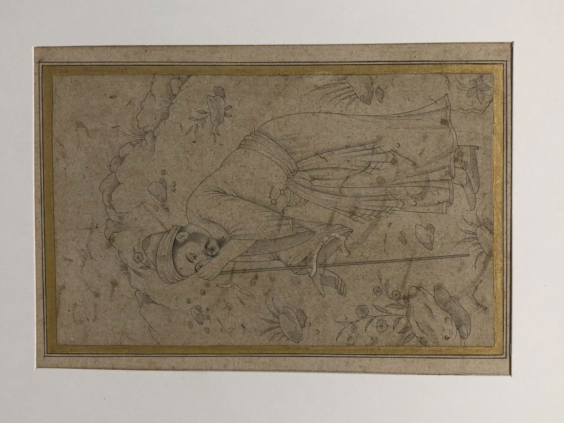 Man In Garden, Chinese Etching (1 of 3)