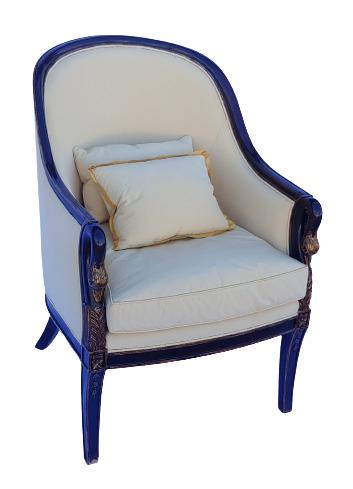 Empire style painted tub chair (20th c) (1 of 11)