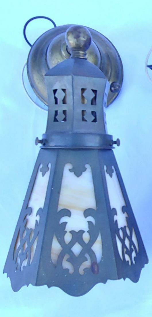 Pair of opalescent glass sconces (1 of 7)