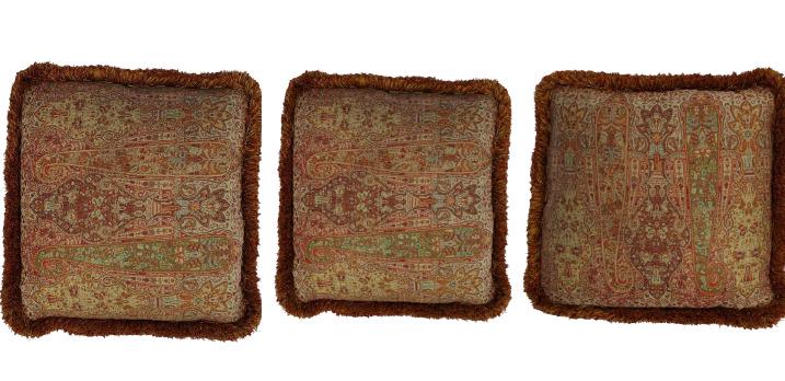 Set of 4 vintage ornate paisley fringed cushions (1 of 7)