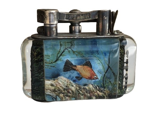 Vintage Dunhill Table Lighter Aquarium Fish