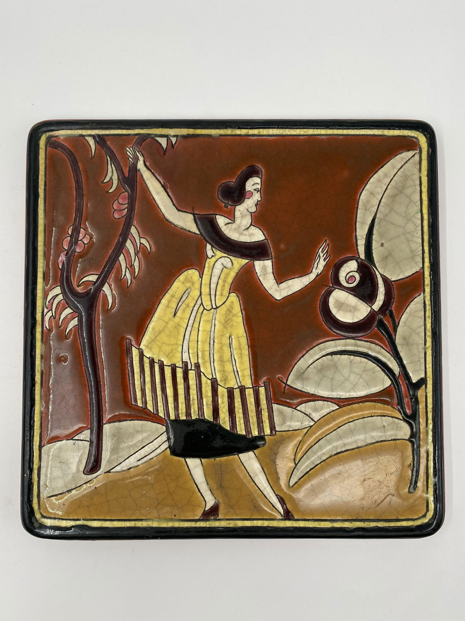 Longwy art deco primavera tile trivet (1 of 7)