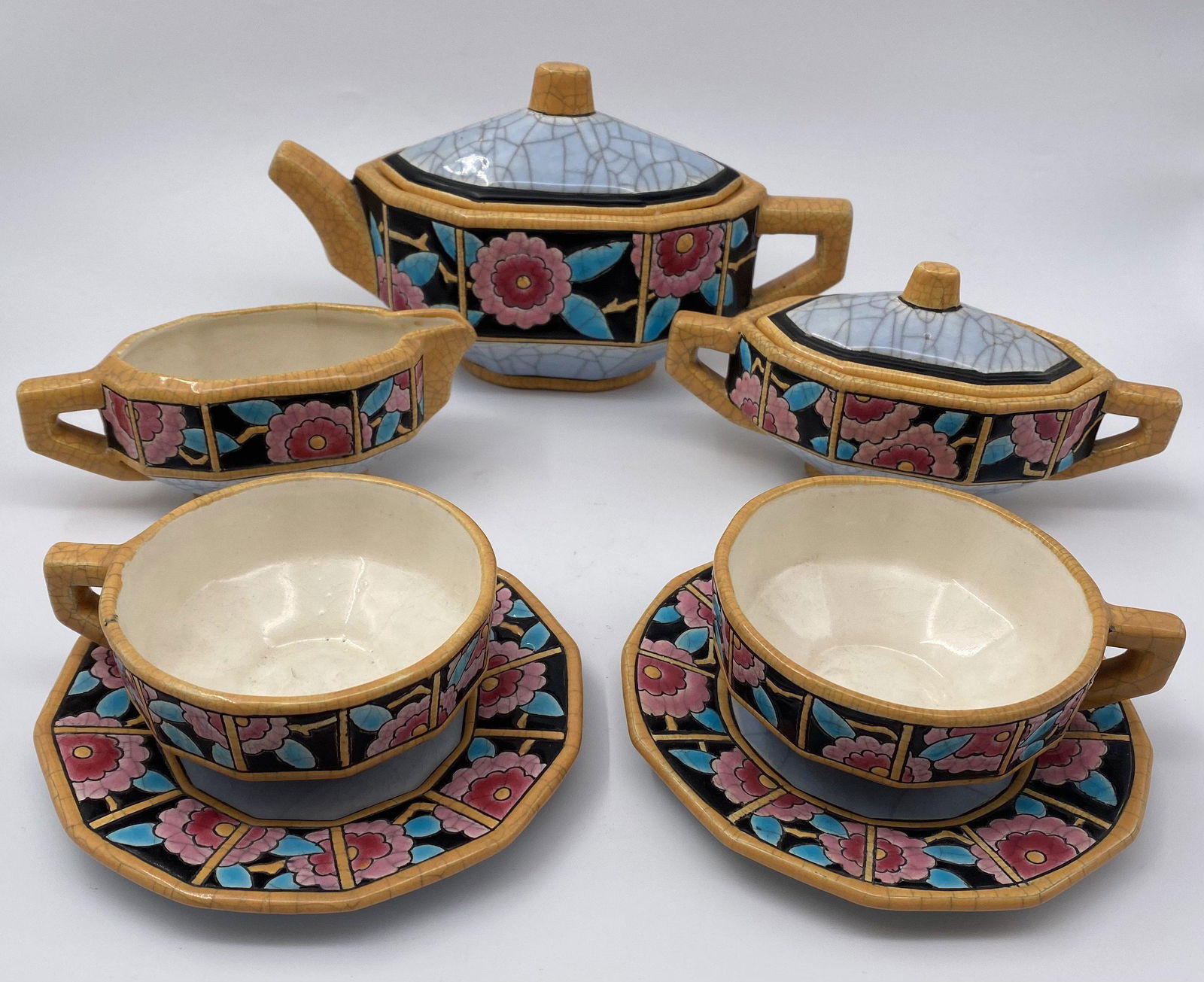 5 piece Longwy art deco tea set (1 of 11)