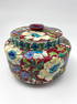 Longwy red enamel pot with cover
