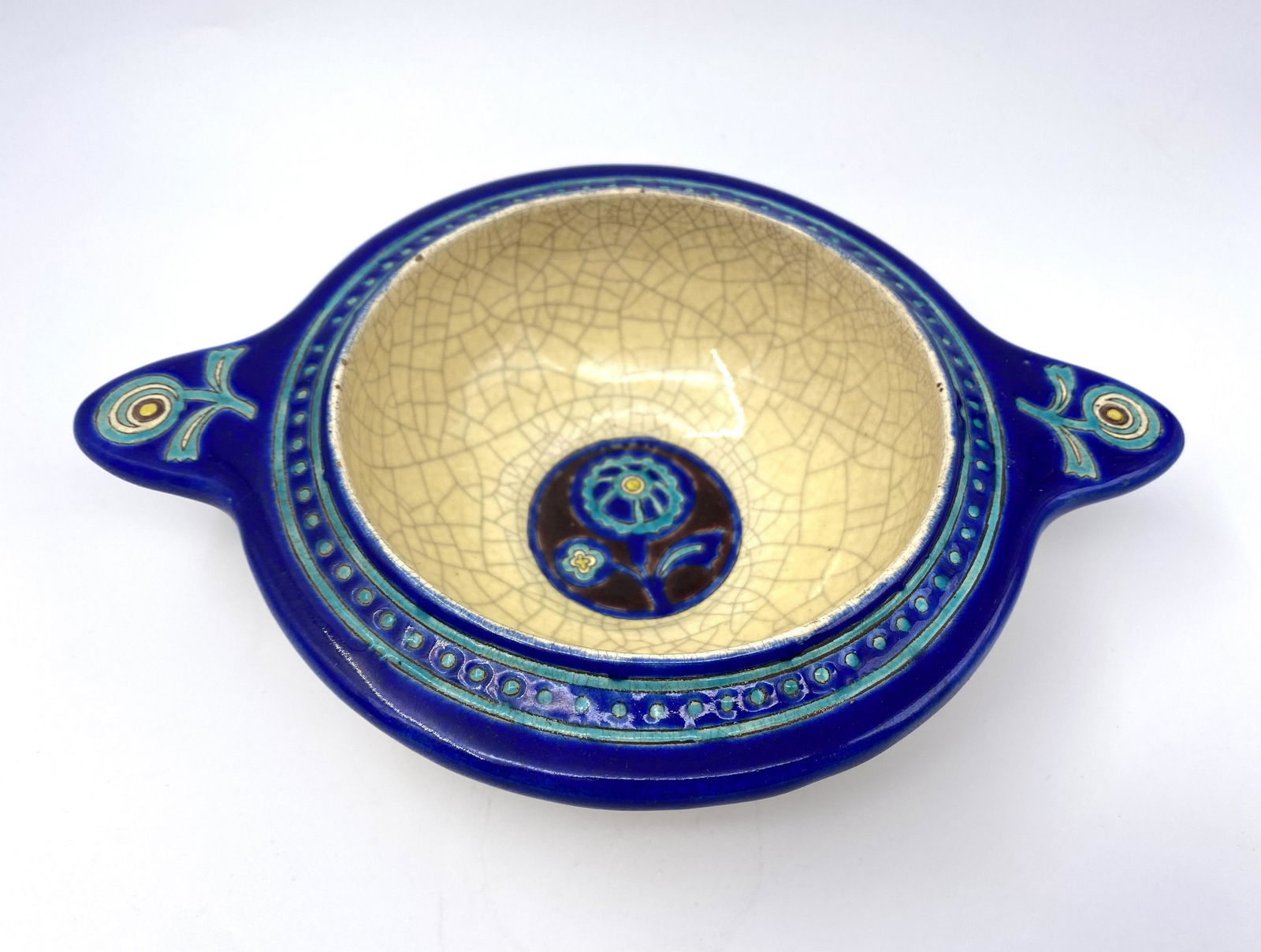 Longwy Art DÃ©co faience Ã©maux Atelier primavera bowl (1 of 5)