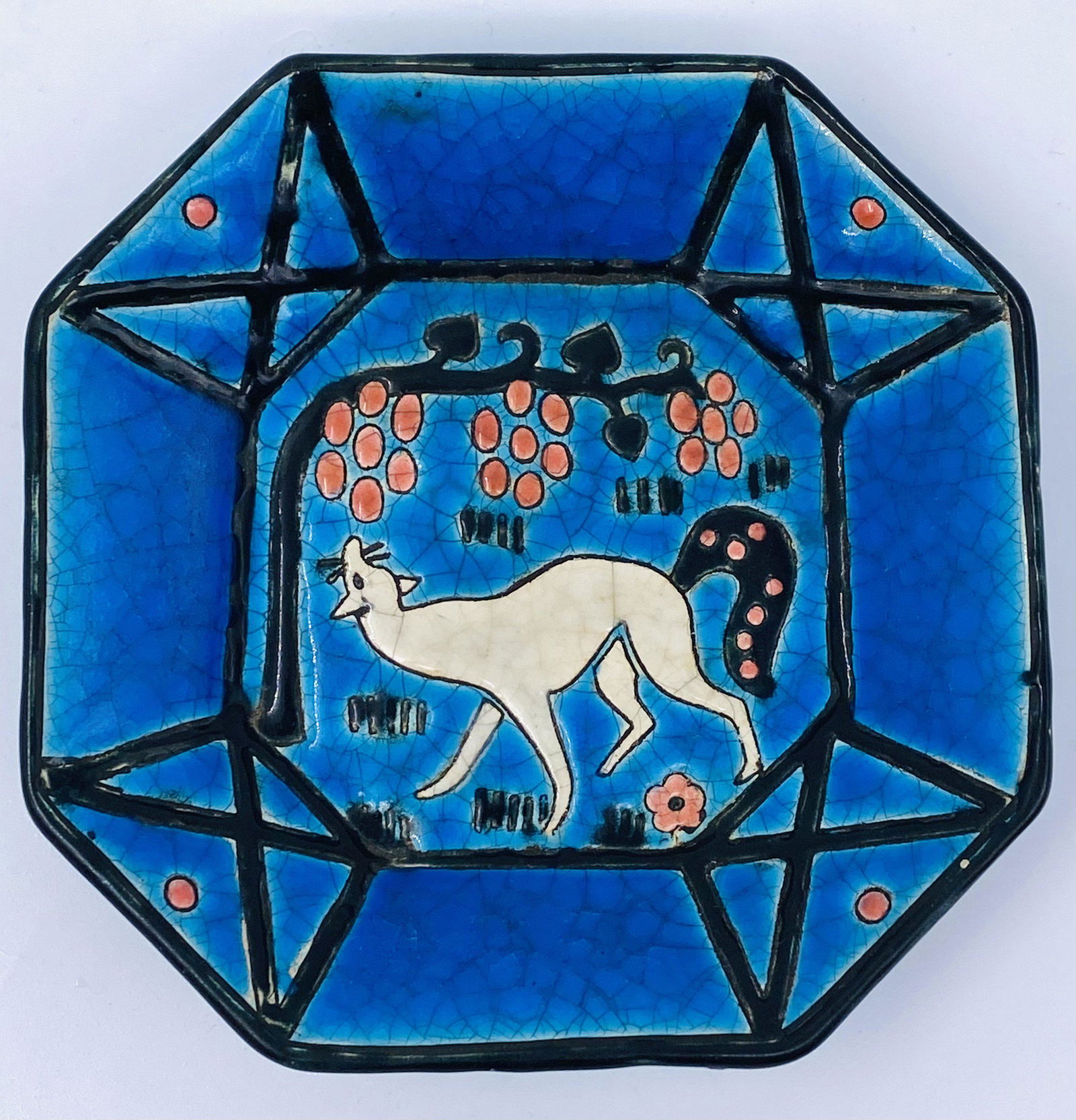 Primavera' Longwy Art Deco Spotted Fox Vanity Dish (1 of 6)