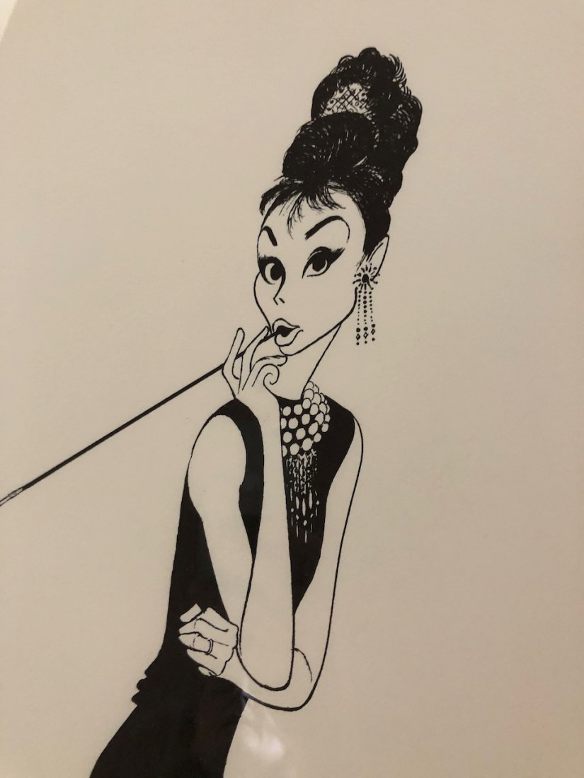 Al Hirschfeld, Audrey Hepburn: Title- Audrey Hepburn Artist- Hirschfeld (American, 1903-2003) Signed- lower right Medium- lithograph, paper Numbered- 51/175 Size- 16*22 (unframed) Provenance- Private collection, Santa Barbara, CA,