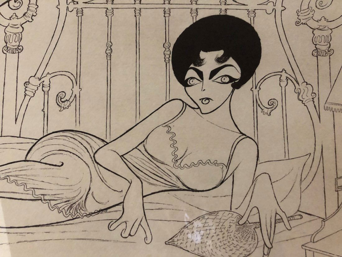 Al Hirschfeld, Elizabeth Taylor: Title- Elizabeth Taylor Artist- Hirschfeld (American, 1903-2003) Signed- lower right Medium- lithograph, paper Numbered- 70/150 Size- 17.5*14.5 (unframed) Provenance- Private collection, Santa Barbara