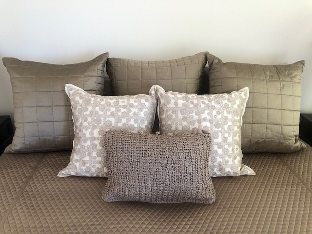 Accent Pillows- brown and cream: Accent Pillows- brown and cream