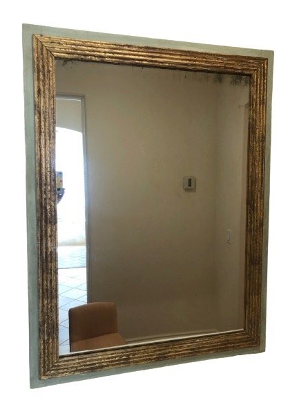 Antique French Sage Green And Gold Mirror Wood Multi Step Frame (1 of 4)