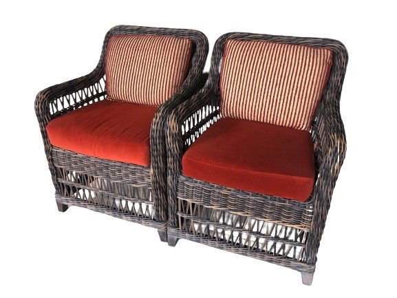 Janus Wicker Exterior Arbor Alta Lounge Arm Chairs (Pair), Lot C (1 of 8)