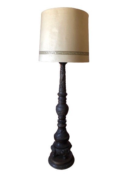 19th Century Carved Wooden Floor Lamp (1 of 9)