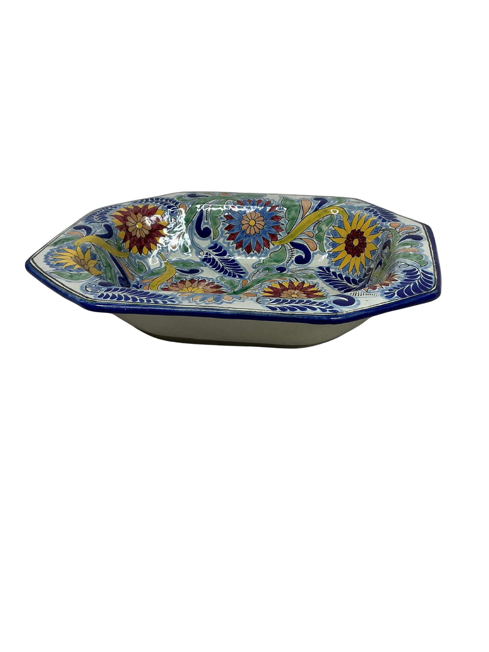 Authentic Talavera Floral Pattern Octagonal Ceramic Platter (1 of 6)