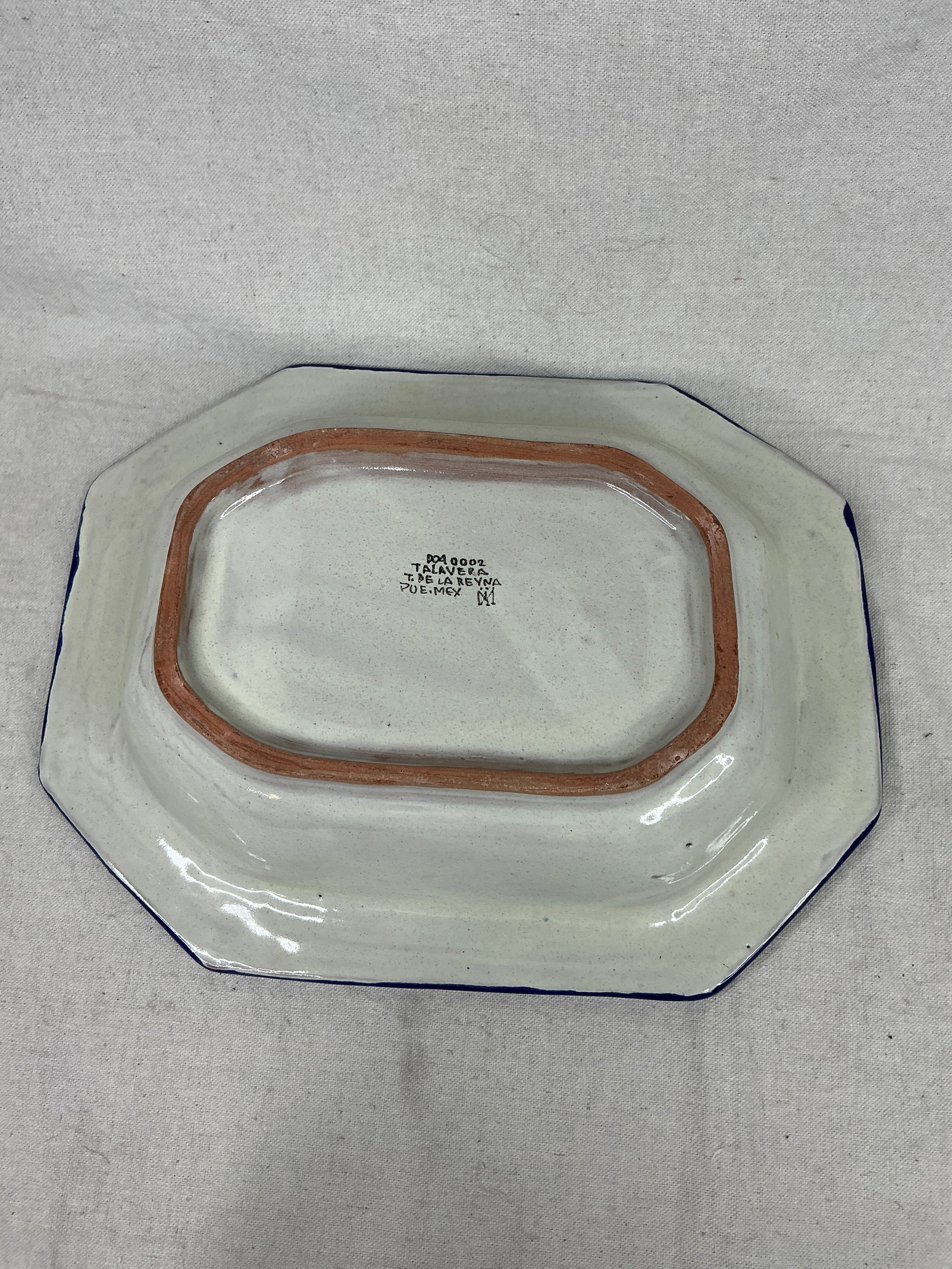 Authentic Talavera Floral Pattern Octagonal Ceramic Platter - 4