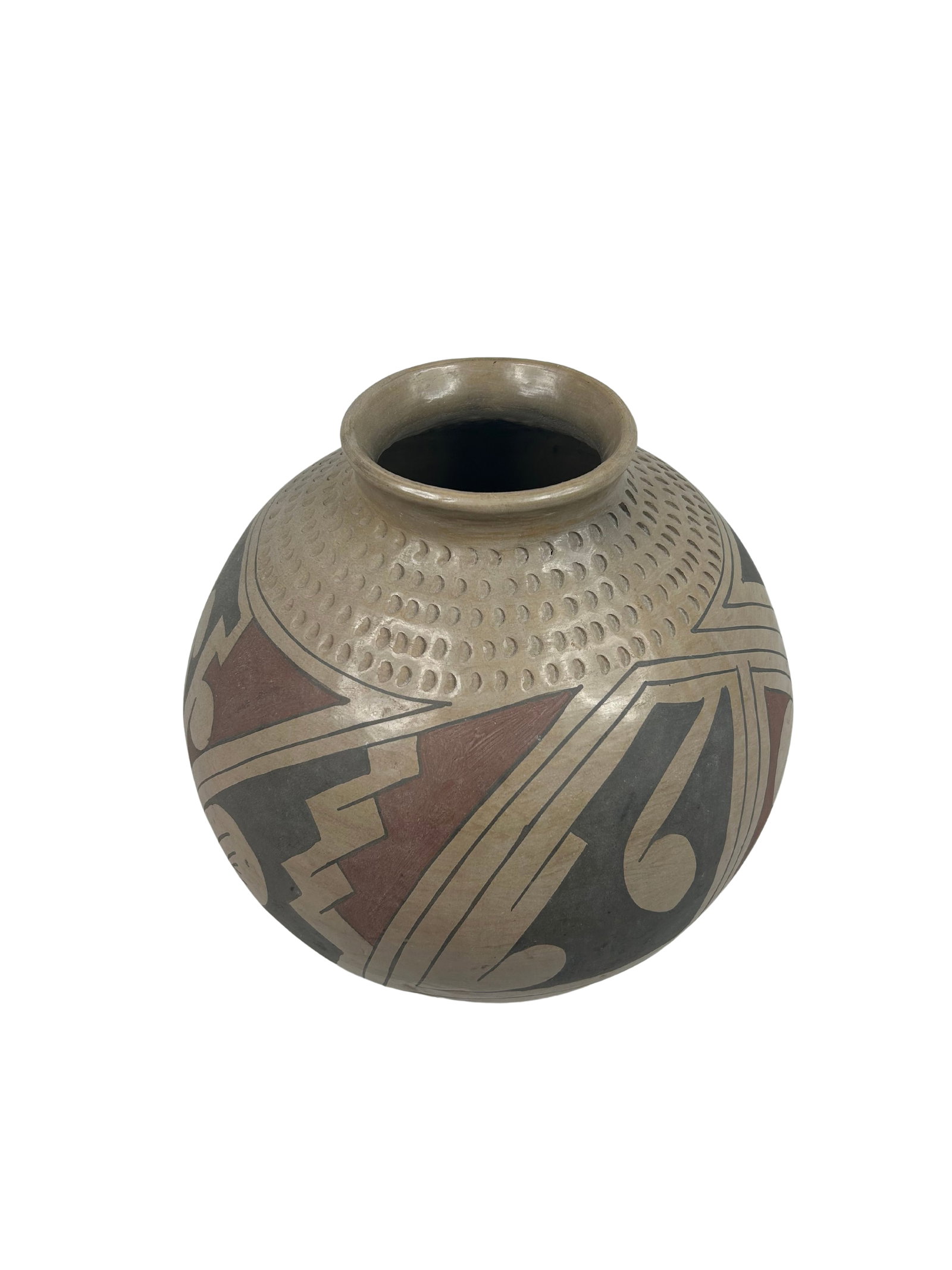 Nicolas Silveira Signed Ceramic Pot with Geometric Patterns (1 of 7)