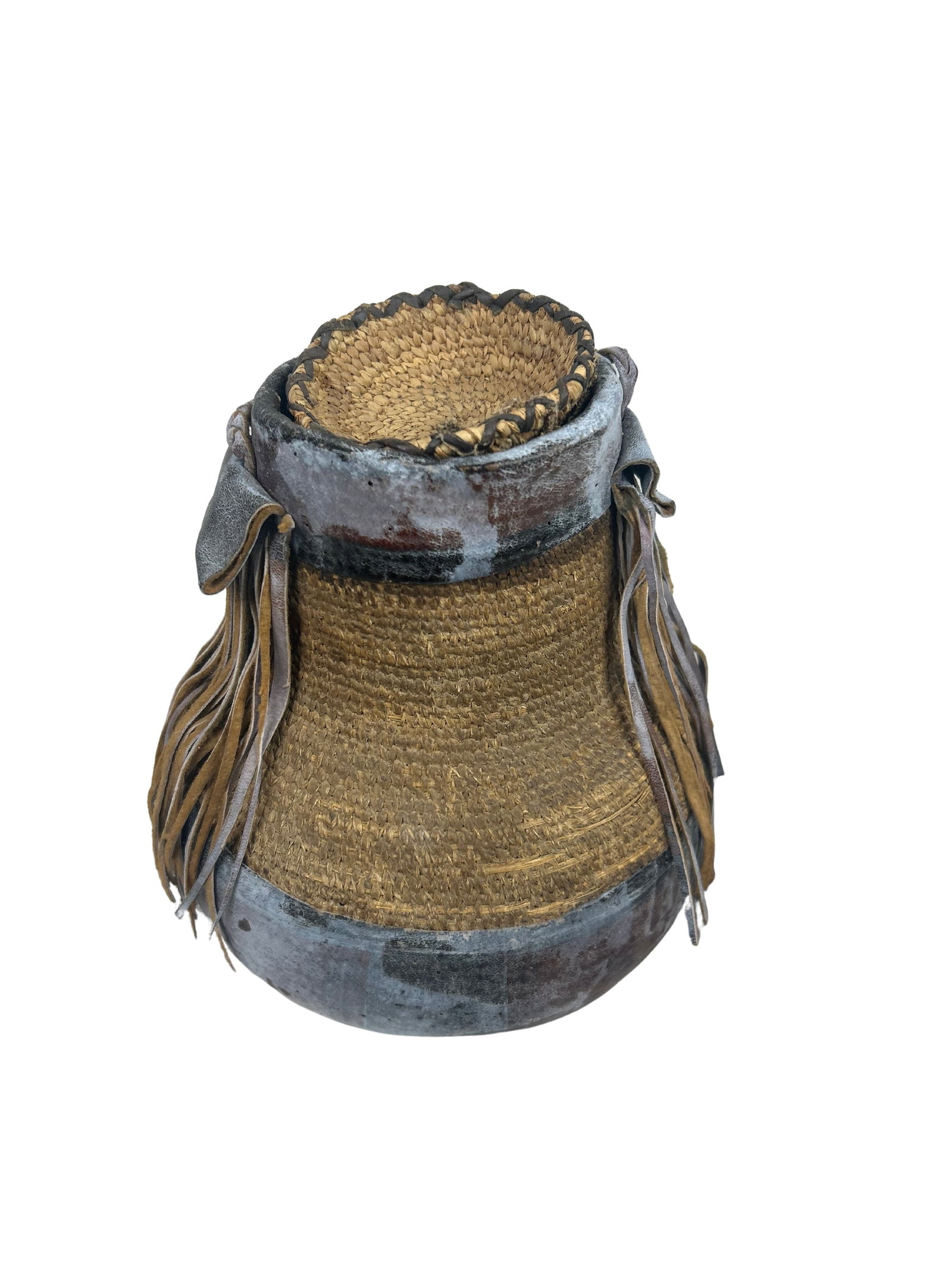 Tuareg Tea Basket from Niger with Leather Fringe (1 of 7)