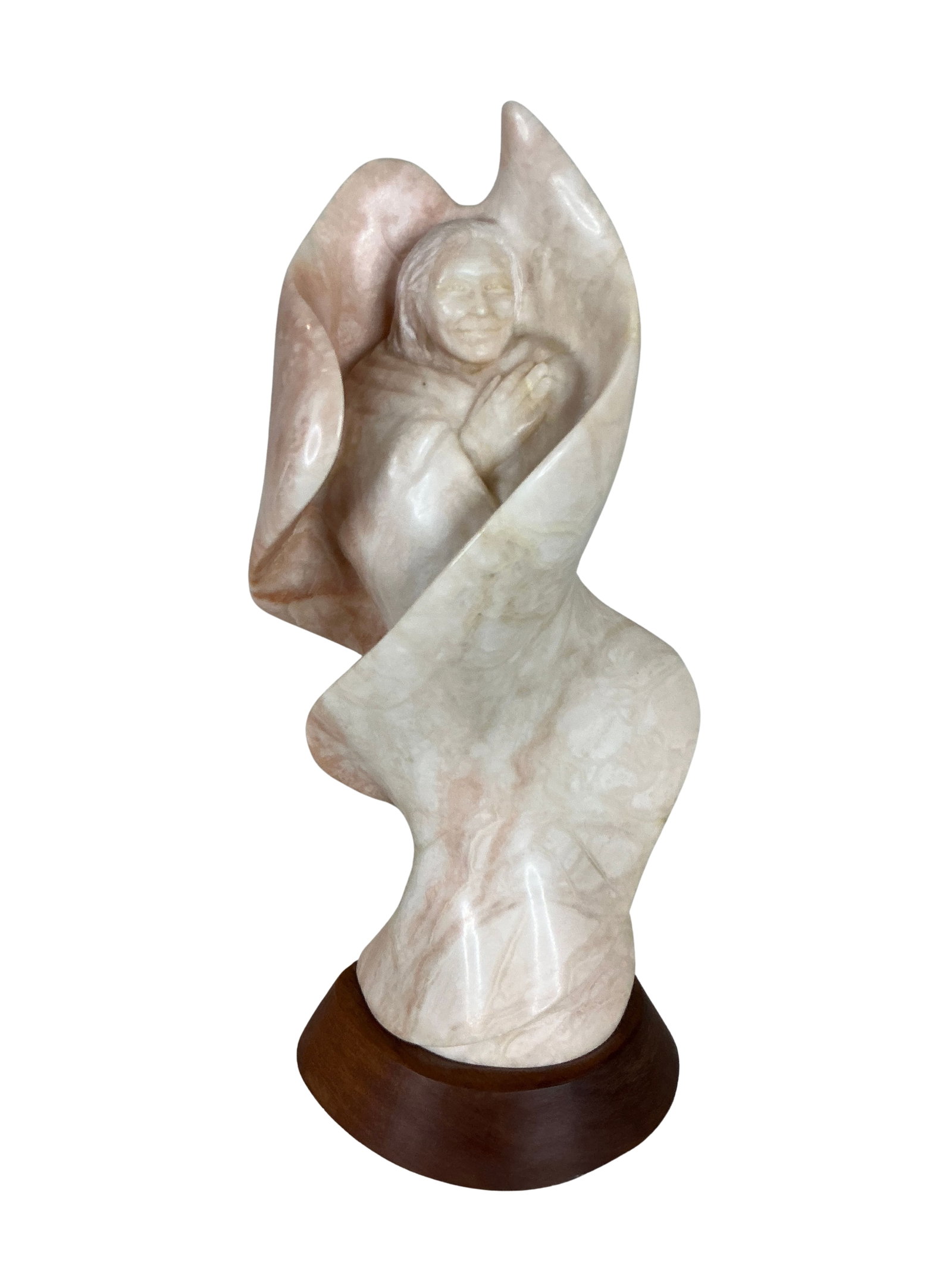 Alabaster 'Elk Woman' Sculpture on Wood Base (1 of 8)