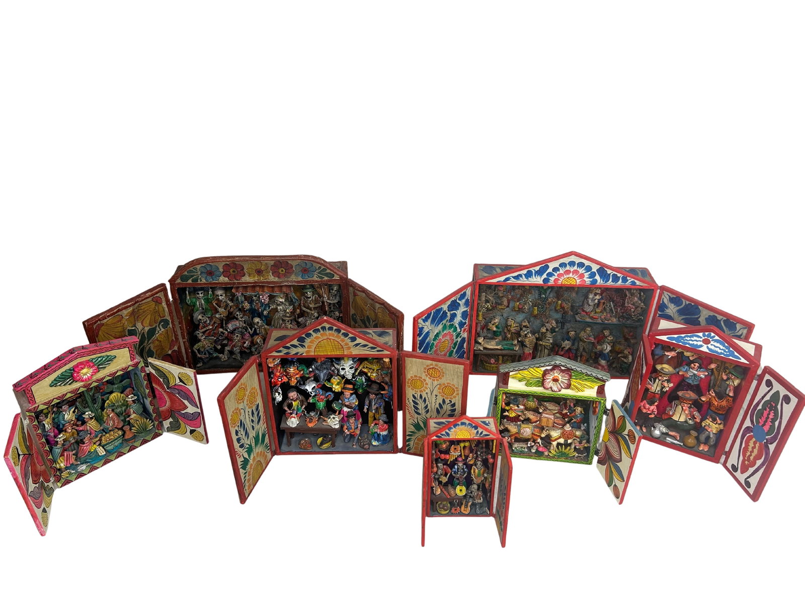 Vibrant Peruvian Retablo Folk Art Boxes Set (1 of 20)