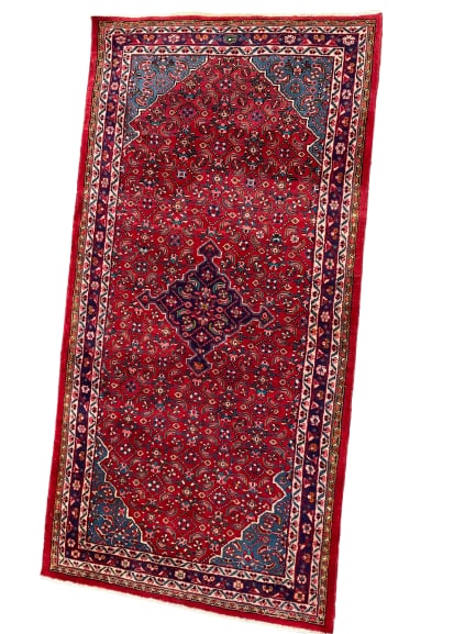 Hand-Knotted Persian Rug with Vibrant Red Field (1 of 5)