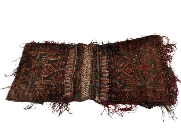 Handmade Pakistani Tribal Saddlebag with Geometric Patterns (1 of 7)