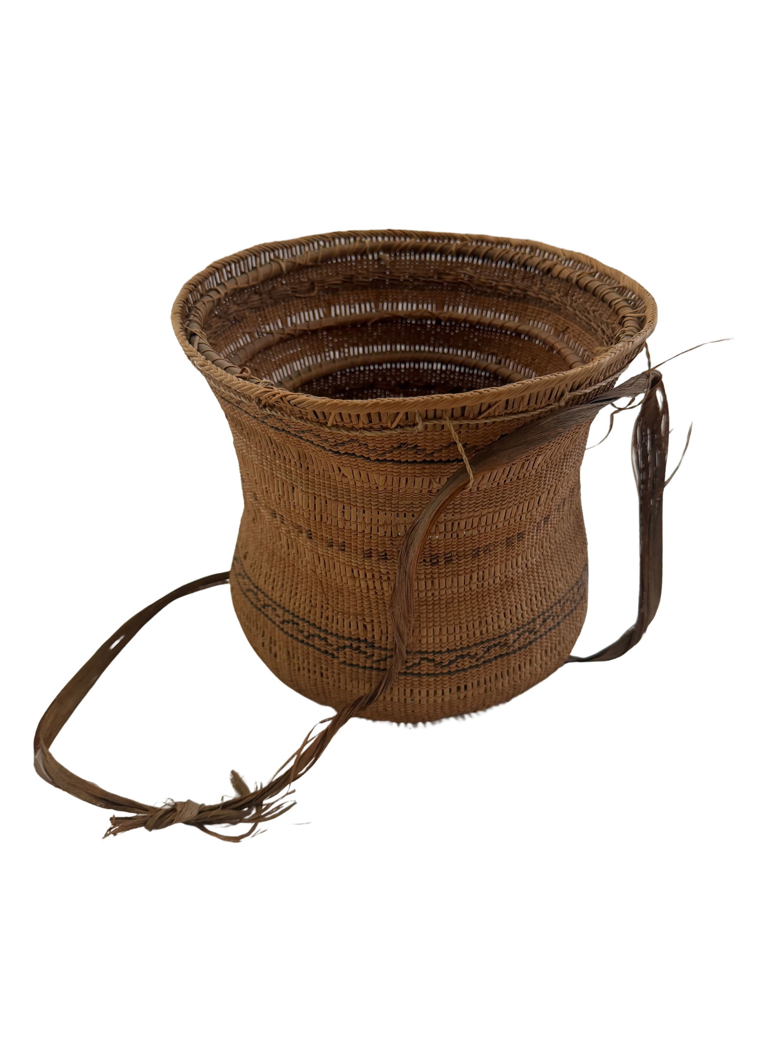 Native American Woven Burden Basket with Carrying Straps (1 of 5)