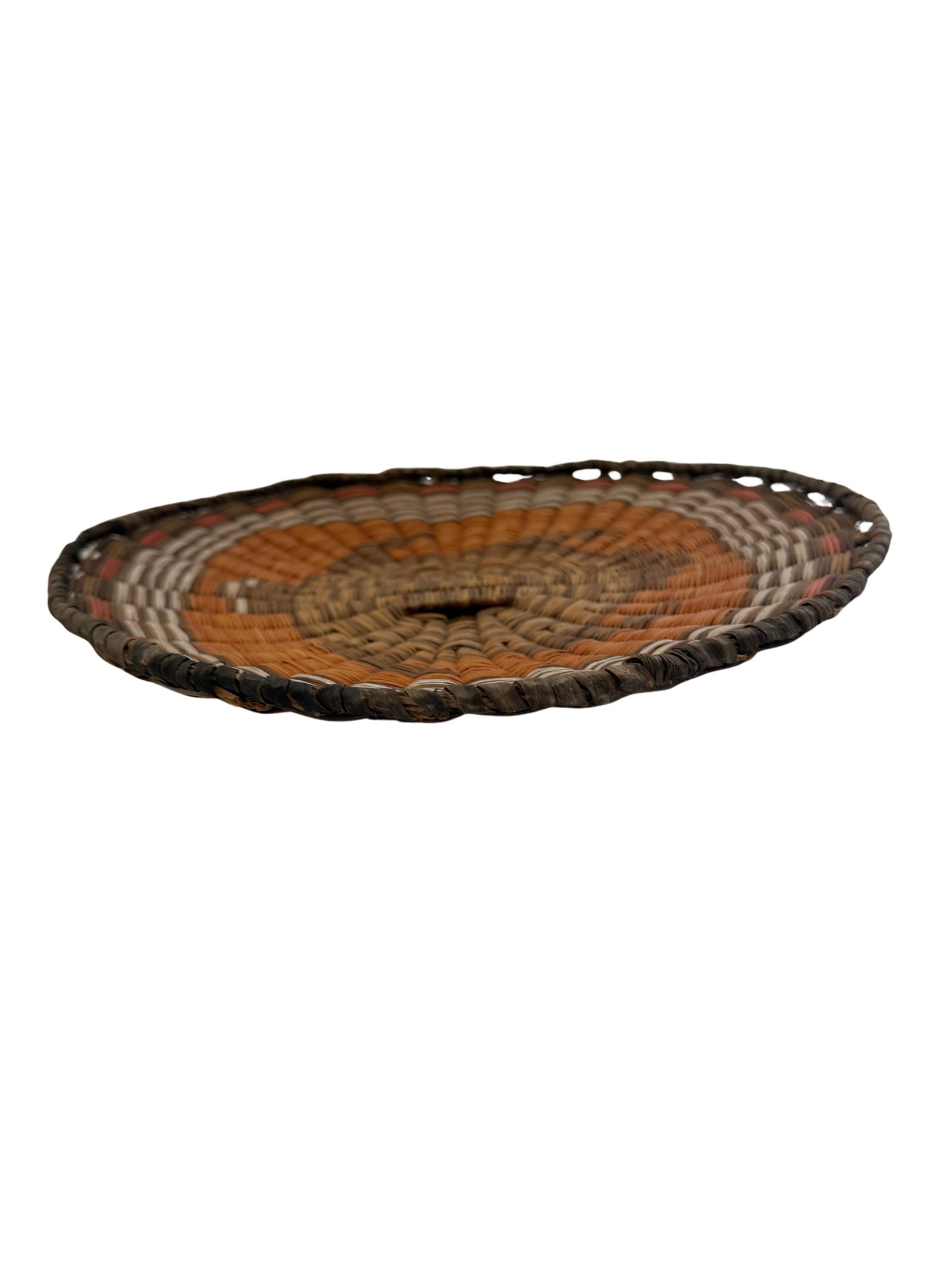 Native American Polychrome Woven Basket Plaque (1 of 5)