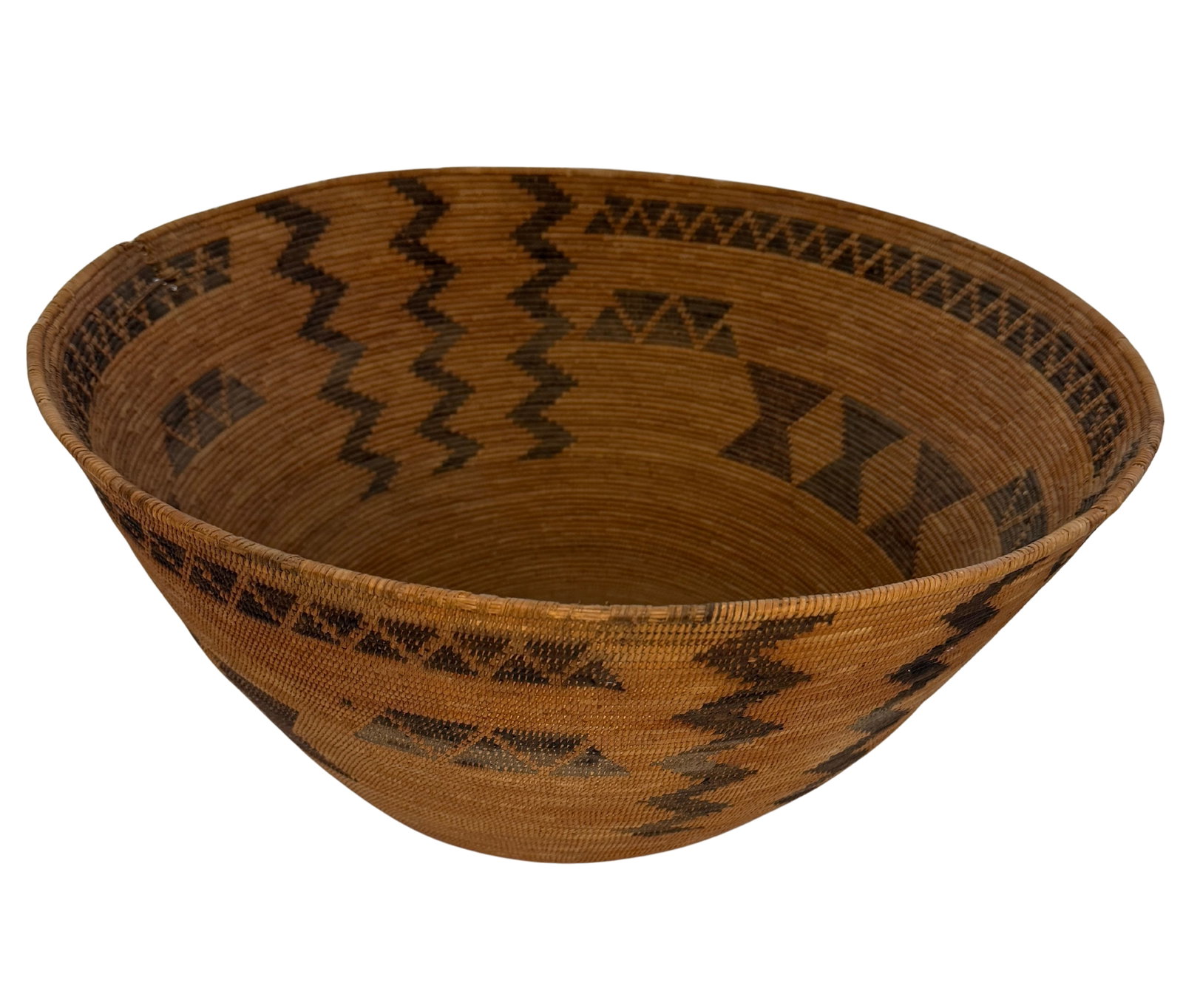 Large Handwoven Native American Style Coiled Basket Bowl (1 of 7)