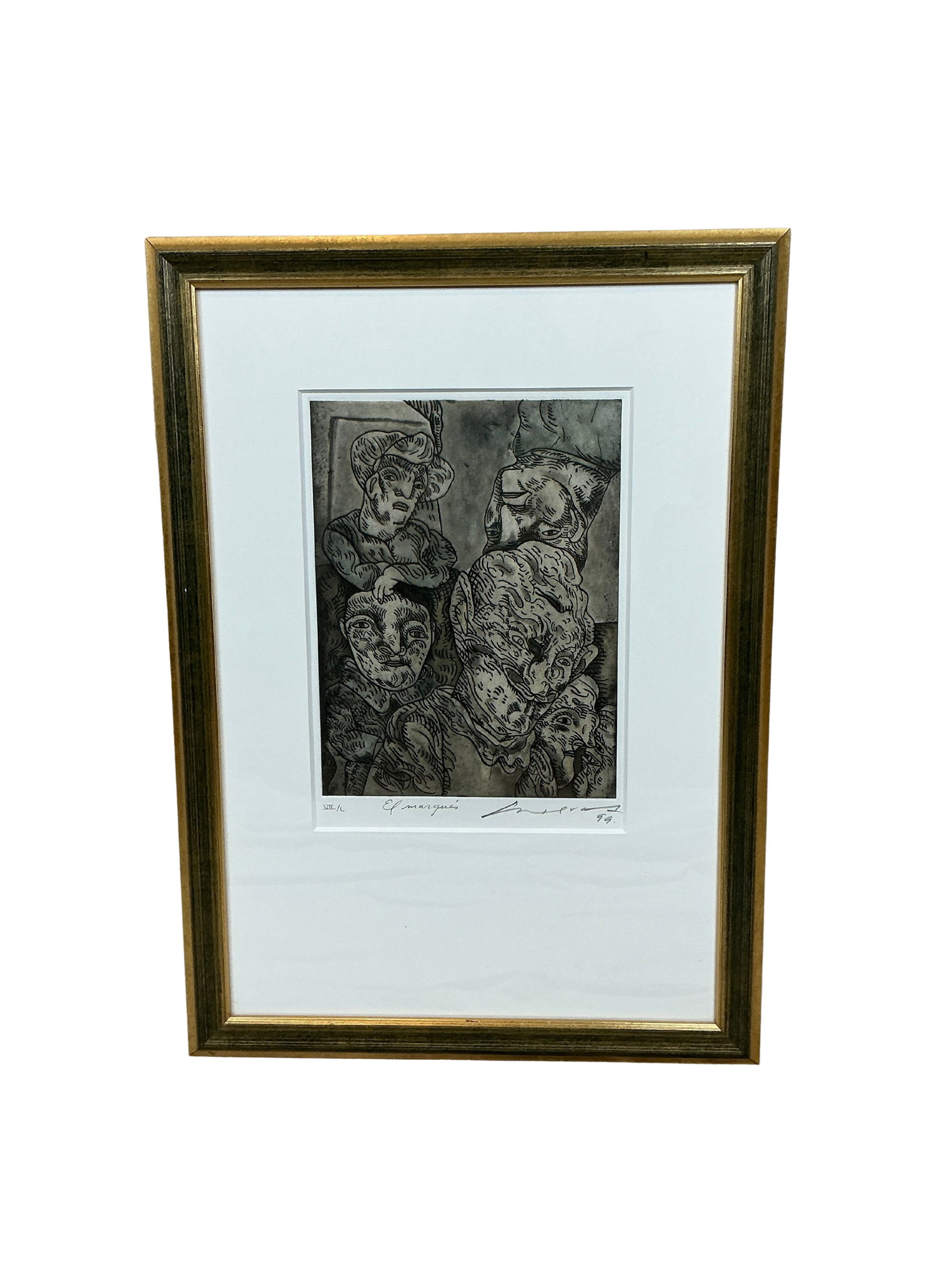 Signed Limited Edition 'El marques' Etching by José Luis Cuevas (1 of 17)