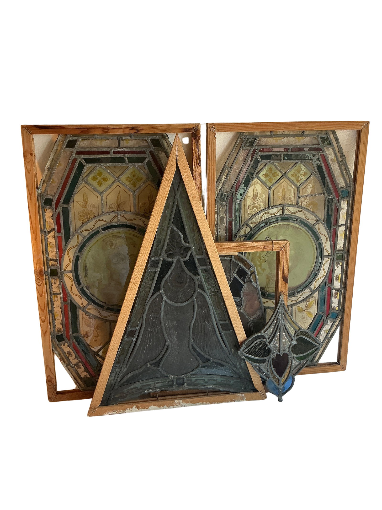 Antique Victorian/Early Edwardian Stained Glass Window Panels- Lot 5 (1 of 15)