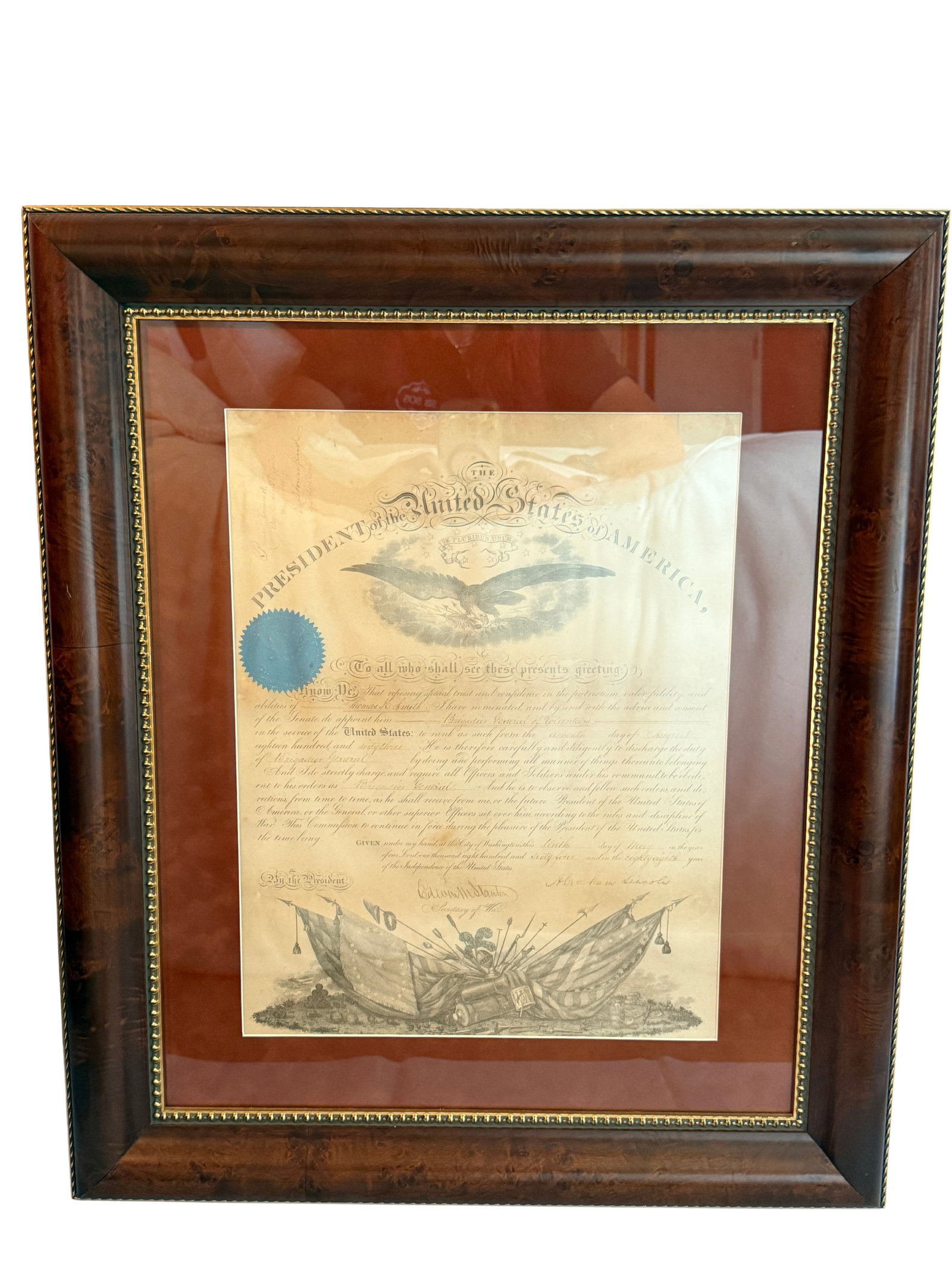 Abraham Lincoln Brigadier General Commission Signed as President (1 of 9)