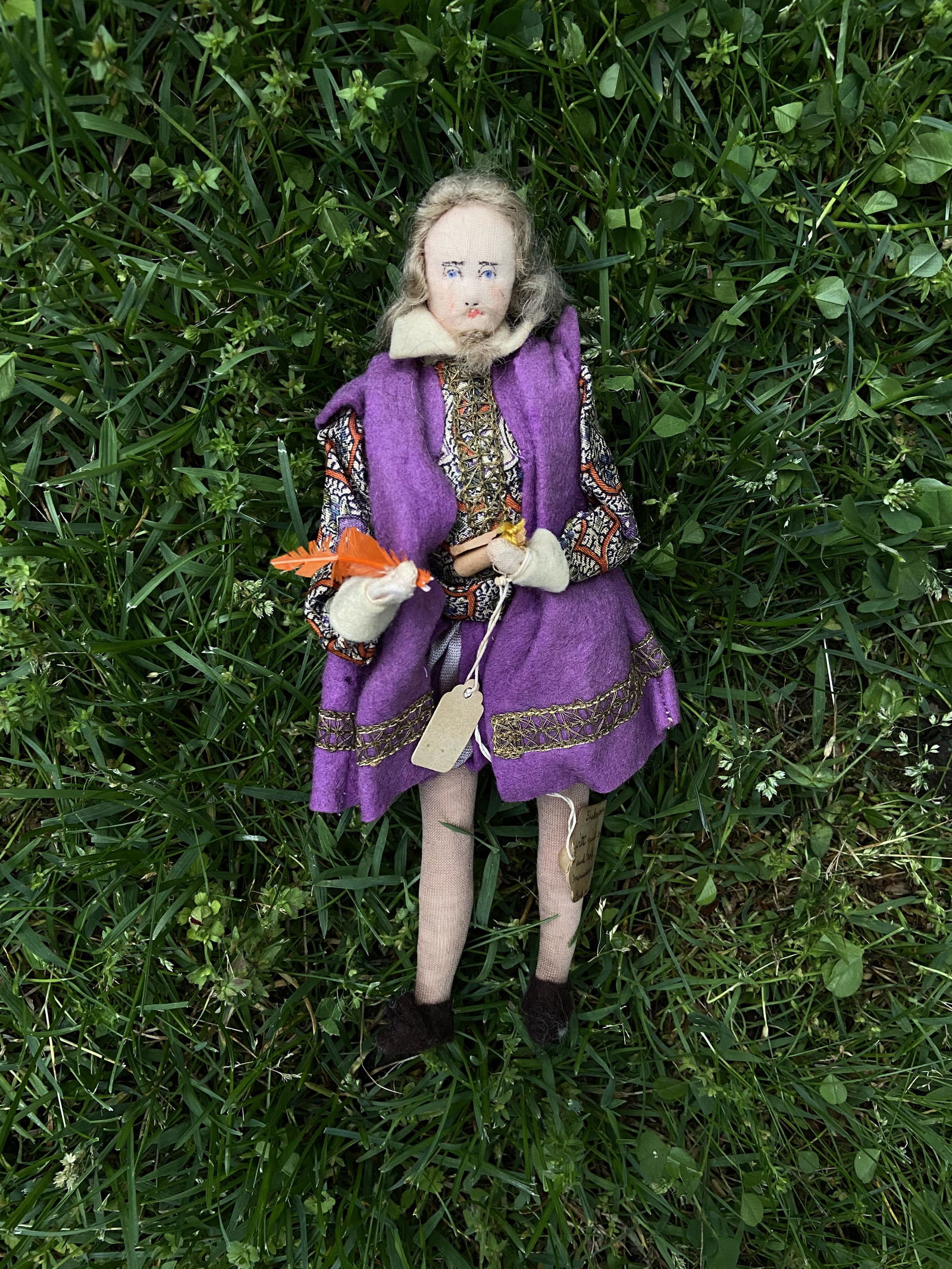 Antique Doll WIlliams Shakespeare Fabric Felted and (1 of 1)