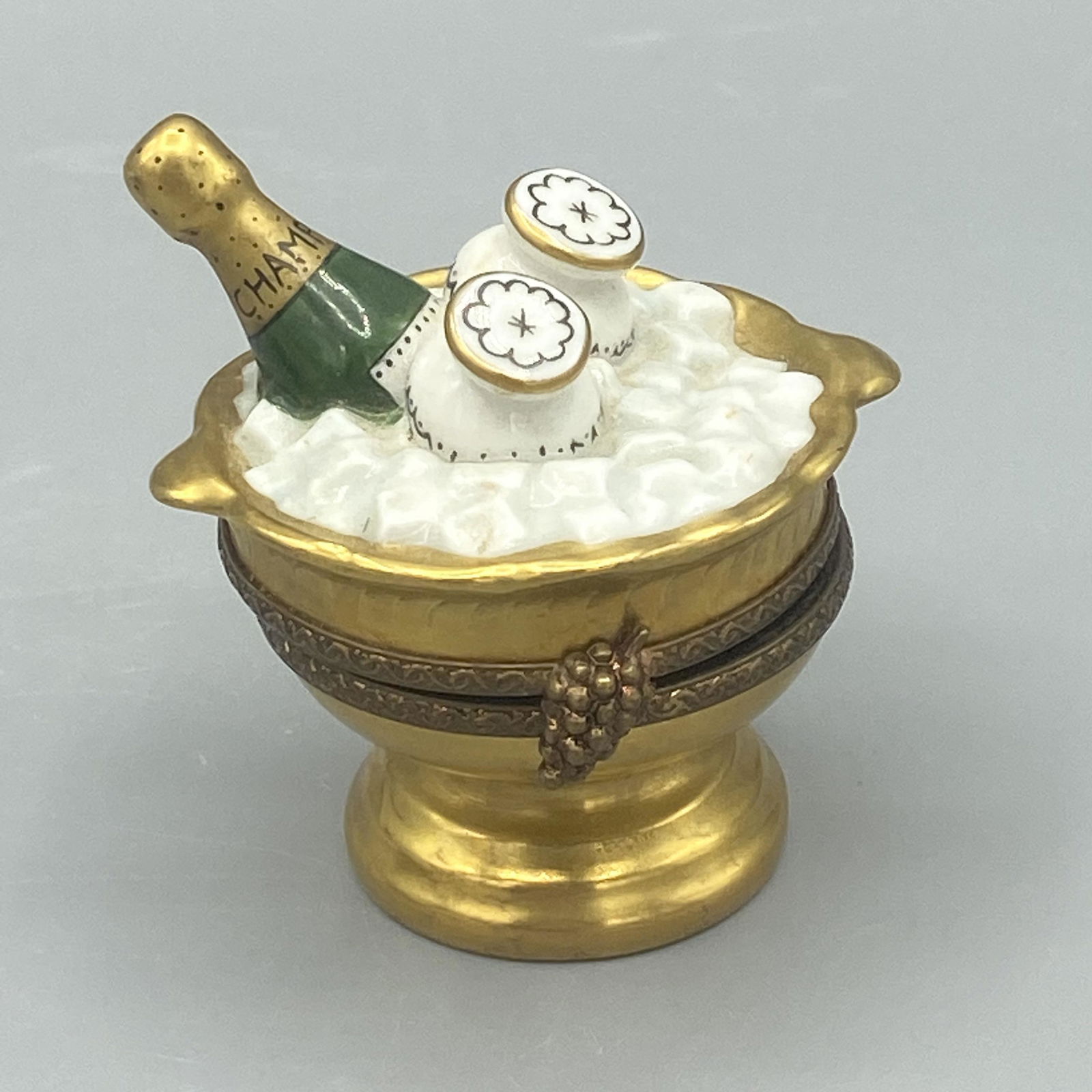 Limoges Rochard France Trinket Box " Champagne Bottle (1 of 13)