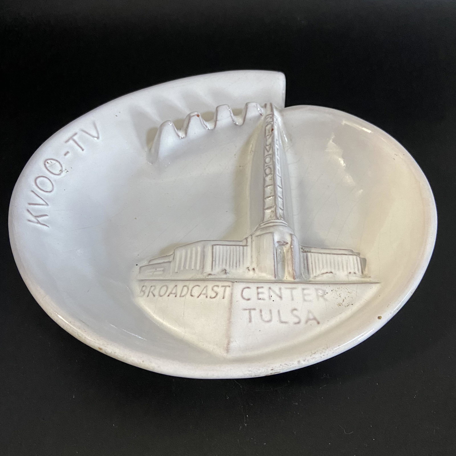 Frankoma Vintage Ashtray Mod  KVOO-TV Tulsa Broadcast (1 of 14)