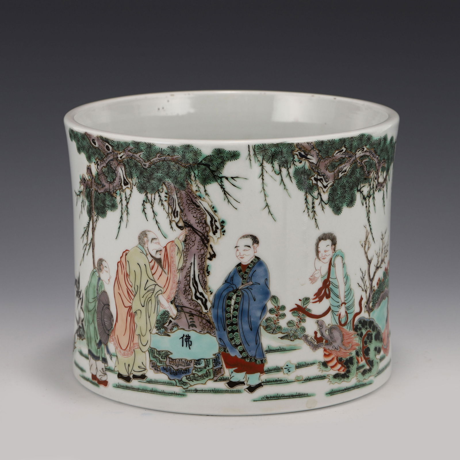 KANGXI WUCAI FIGURIAL & LANDSCAPE BRUSH POT (1 of 10)