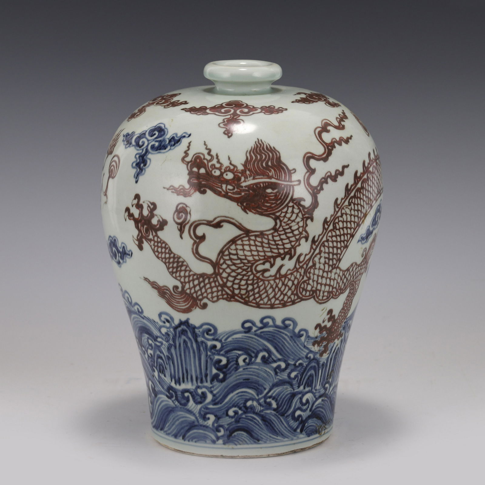 IRON RED DRAGON & BLUE GLAZED MEIPING JAR (1 of 9)