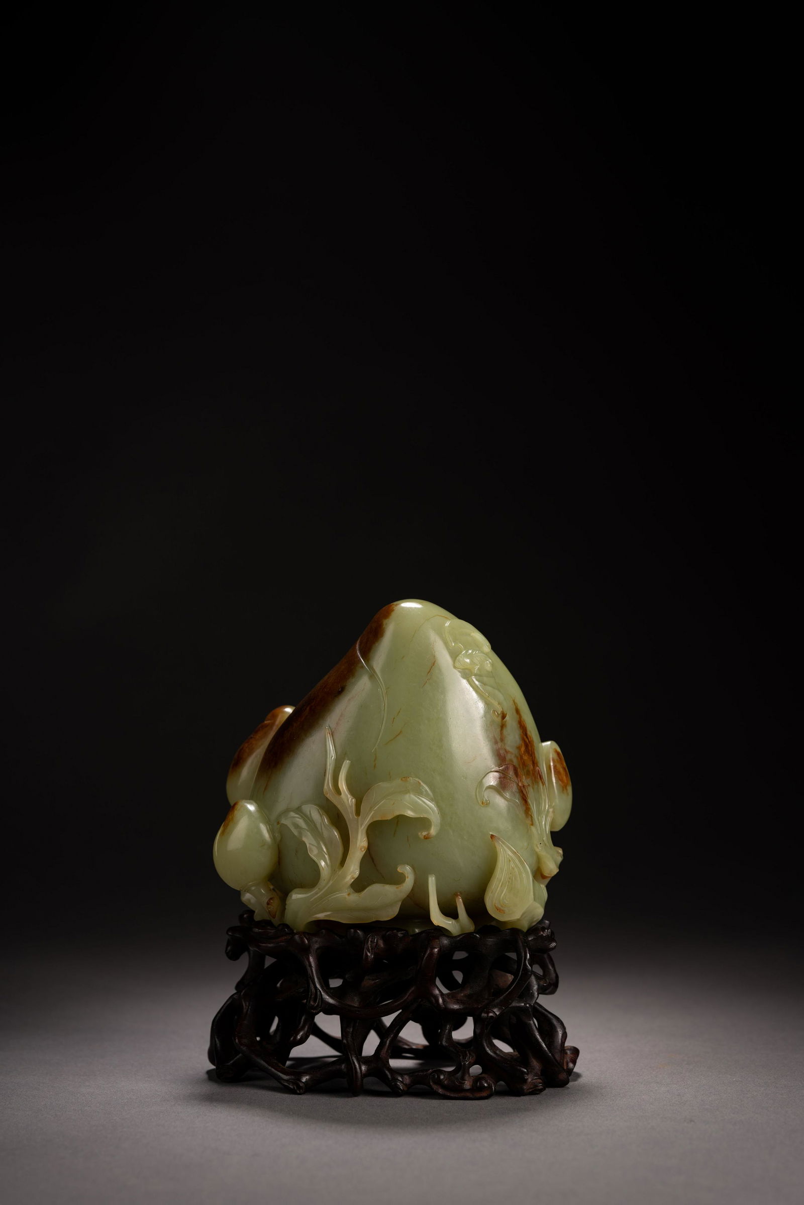 Celadon  & Brownish Jade Peach-Form Ornament (1 of 8)