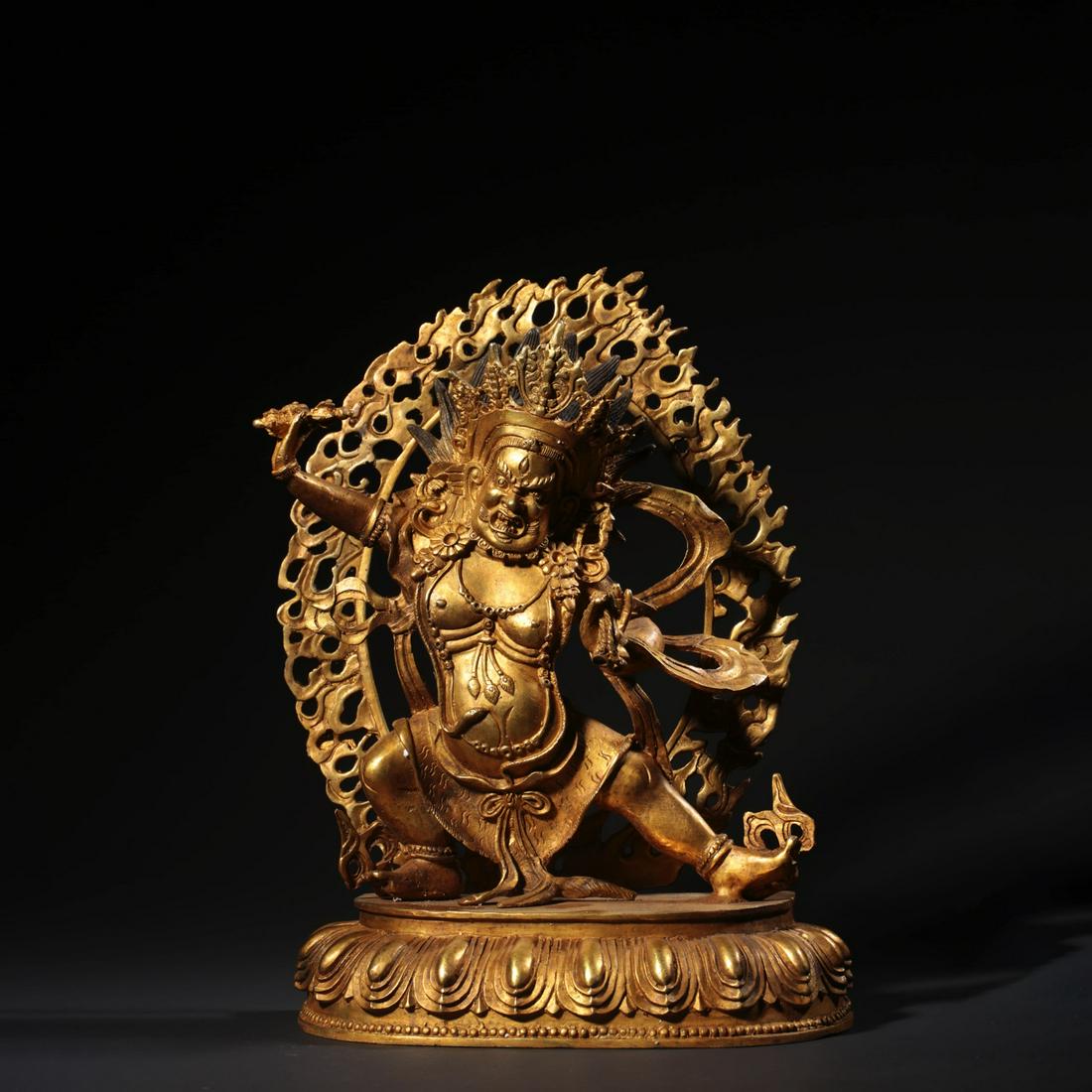 A Gild Bronze Statue of Vajrapani Bodhisattva (1 of 6)
