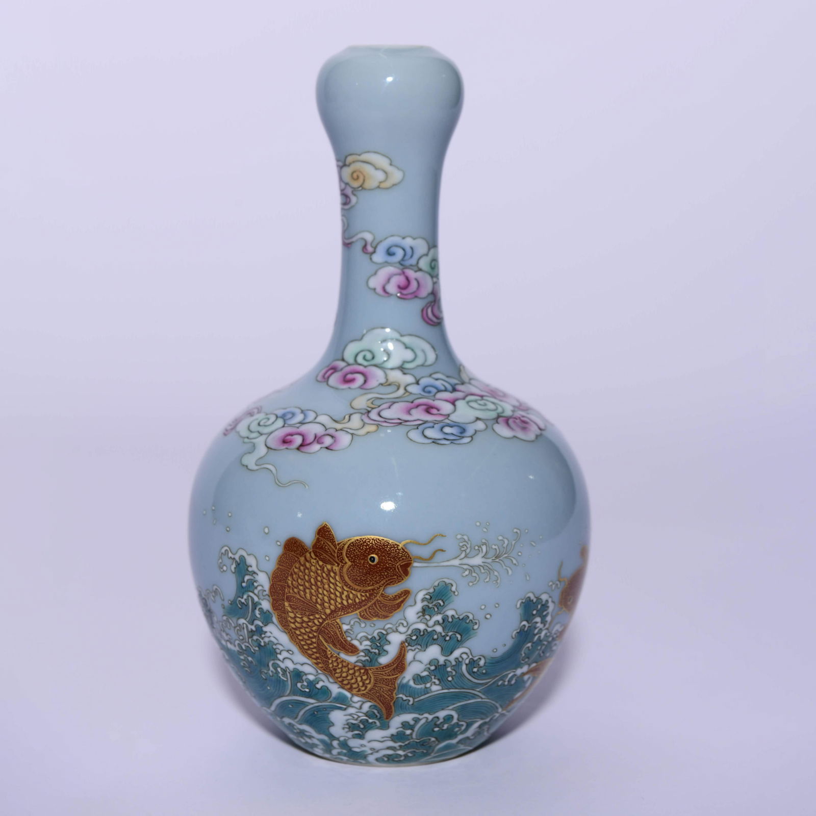 A Celadon-Glazed Clouds And Fish Garlic-Head-Shaped (1 of 7)