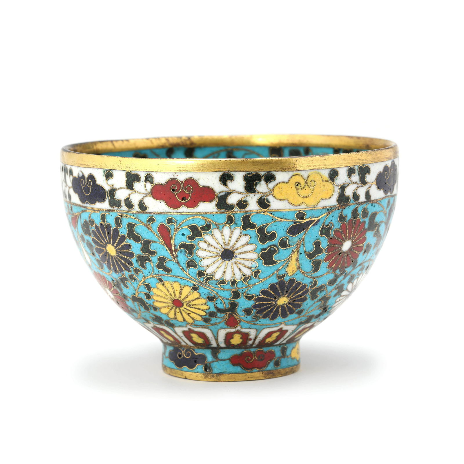 A Cloisonne Enamel Interlocking Chrysanthemum Cup (1 of 5)