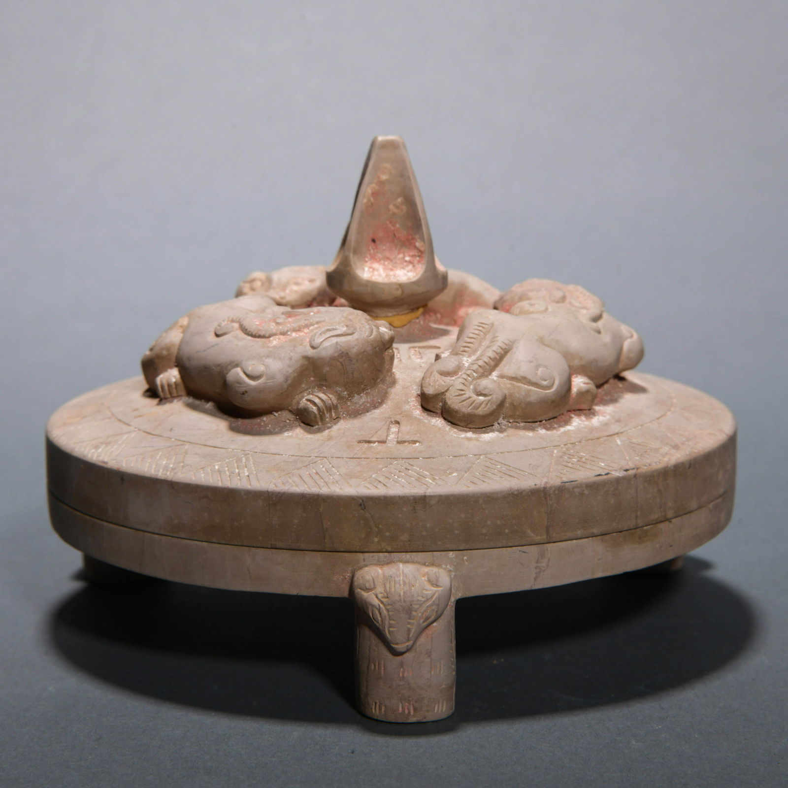 Carved Stone Tripod Ink Stone (1 of 8)