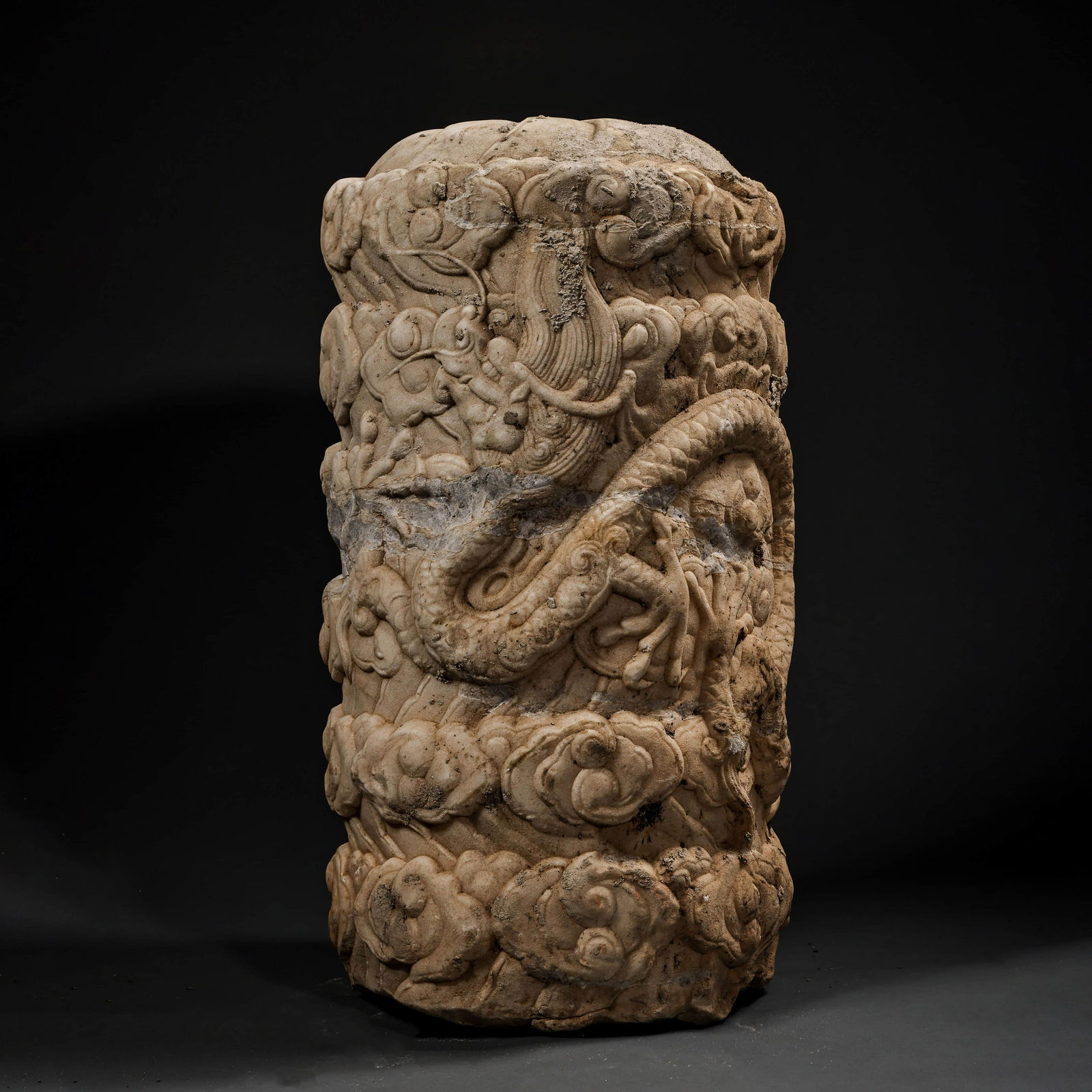 Carved Marble Stone Dragon Pillar (1 of 5)