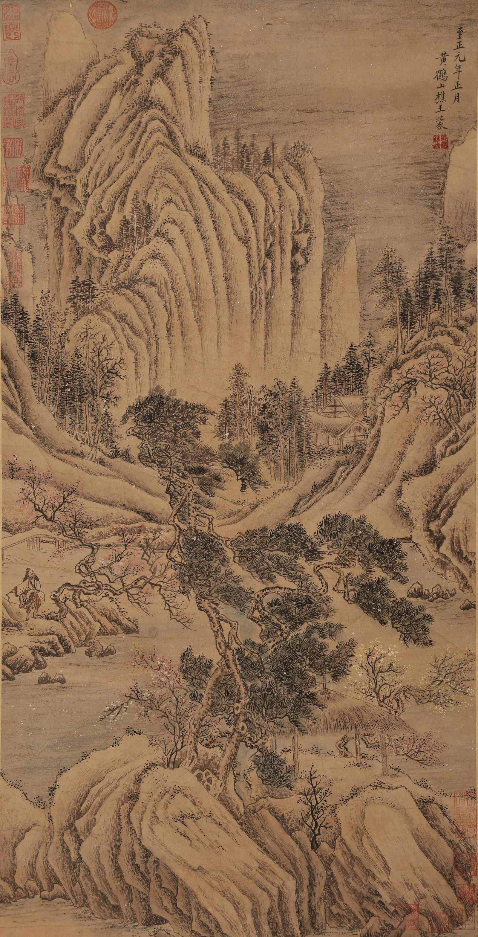 Chinese Landscape Painting, Hanging Scroll, Wang Meng Mark: Chinese Landscape Painting, Hanging Scroll, Wang Meng Mark Length:95cm, Width:48cm,