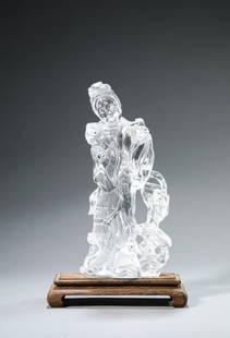 Crystal Figure Statue: Crystal Figure Statue Length:10.8cm, Width:5.5cm, Height:22.3cm, Detailed condition reports are not included in this catalog. For additional information, including condition reports, please contact